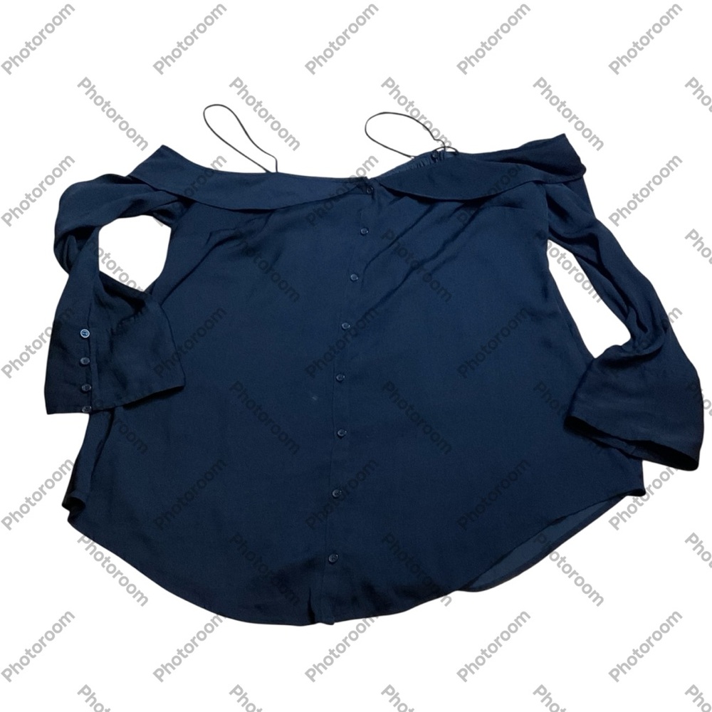 Free People walk this way buttoned cuff sleeves draped neck Off-Shoulder‎ Blouse